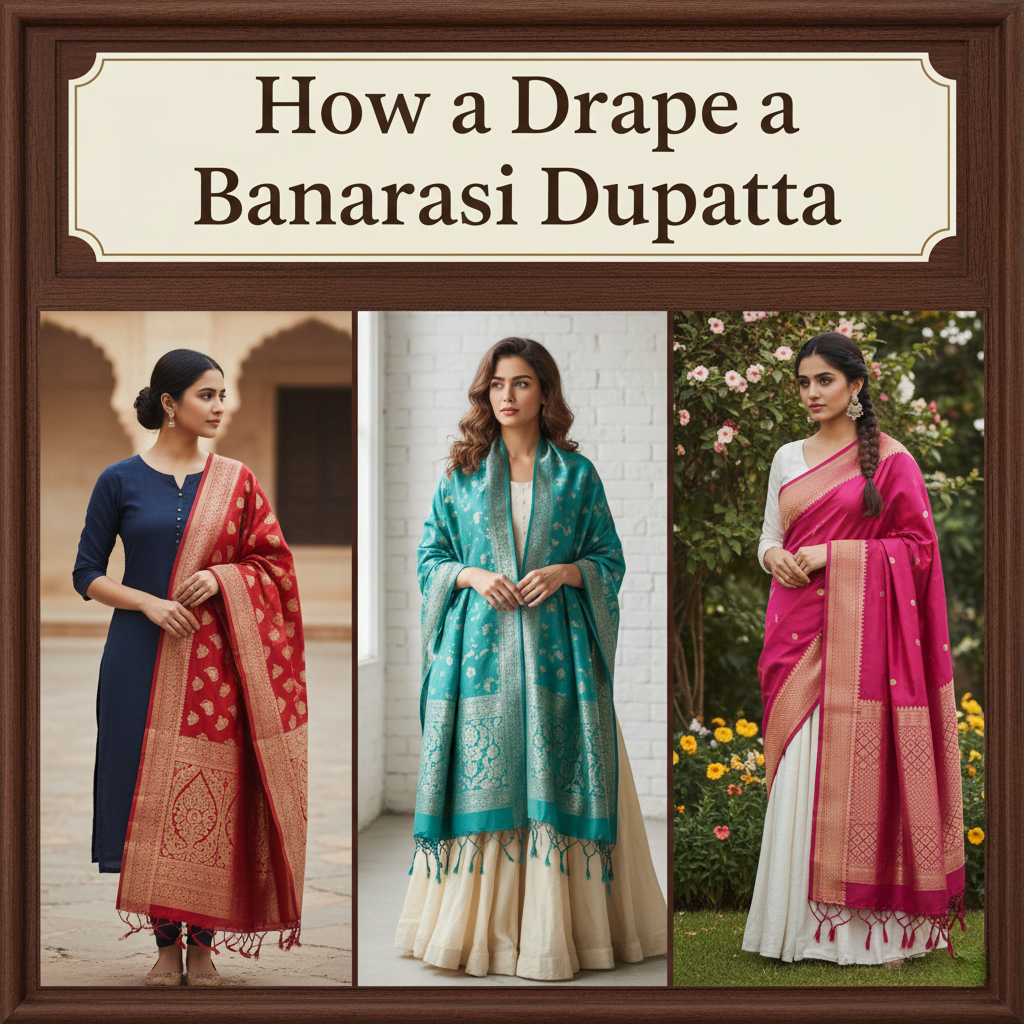 How to Drape a Banarasi Dupatta