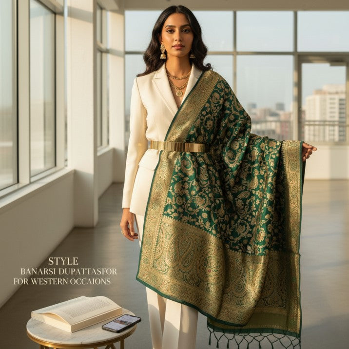 How to Style Banarasi Dupattas for Western Occasions