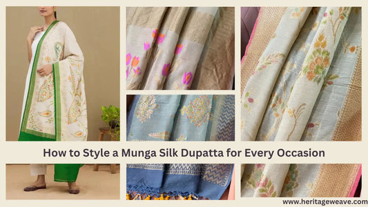 How-to-Style-a-Munga-Silk-Dupatta-for-Every-Occasion Heritage Weaves