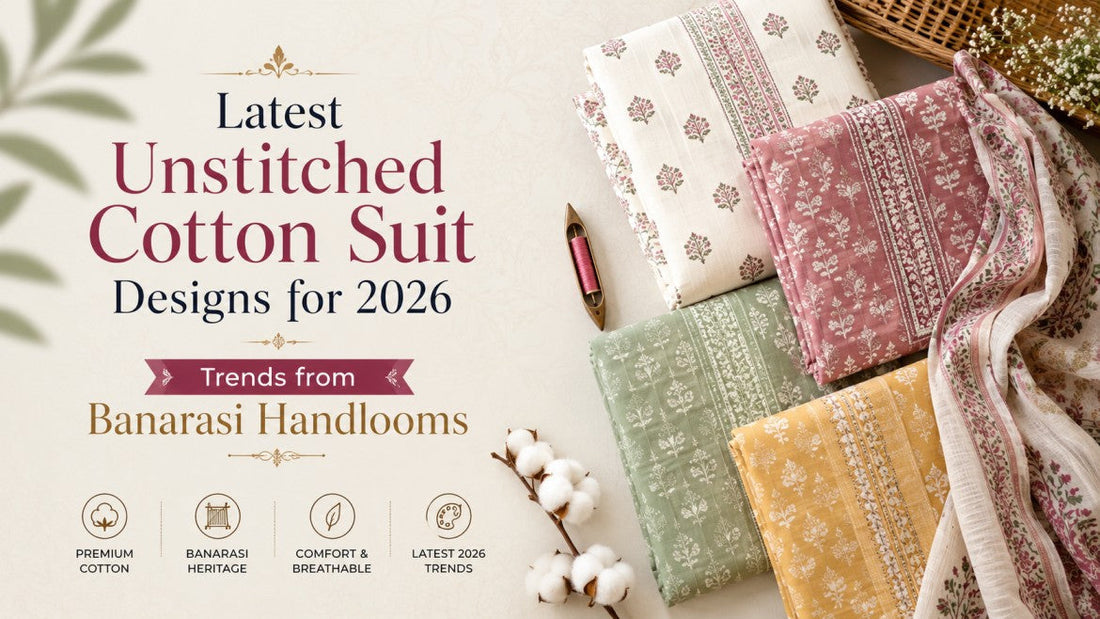 Latest Unstitched Cotton Suit Designs for 2026 — Trends from Banarasi Handlooms 