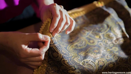The-Art-of-Weaving-Exploring-the-Craftsmanship-Behind-Banarasi-Silk Heritage Weaves