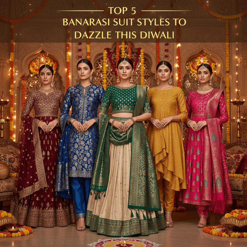 Top 5 Banarasi Suit Styles to Dazzle This Diwali
