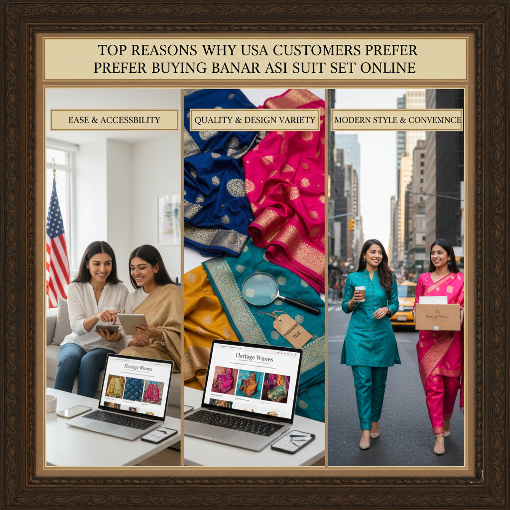 Top Reasons Why USA Customers Prefer Buying Banarasi Suit Set Online
