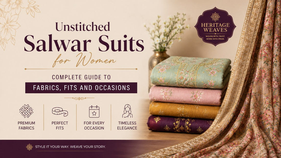 Unstitched Salwar Suits for Women — Complete Guide to Fabrics, Fits and Occasions 