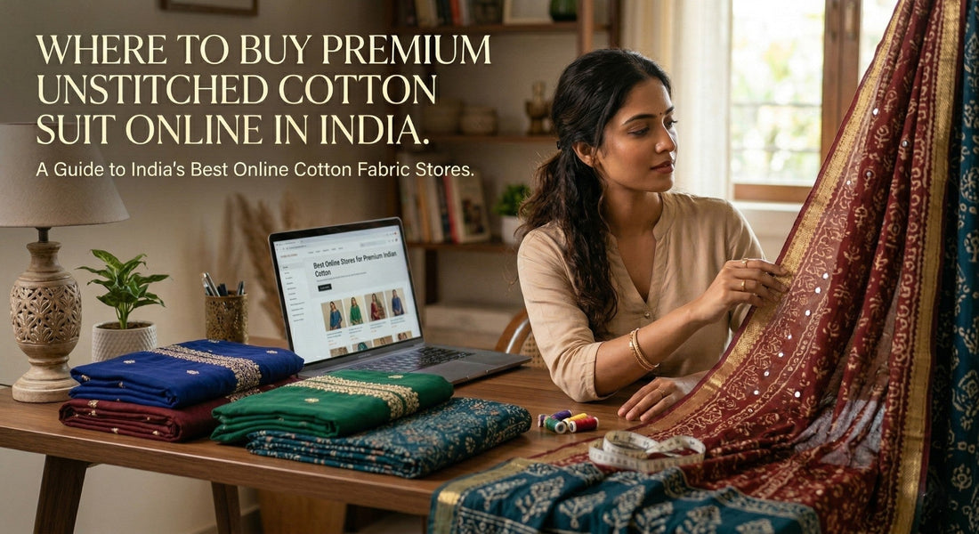 Where to Buy Premium Unstitched Cotton Suit Online in India 