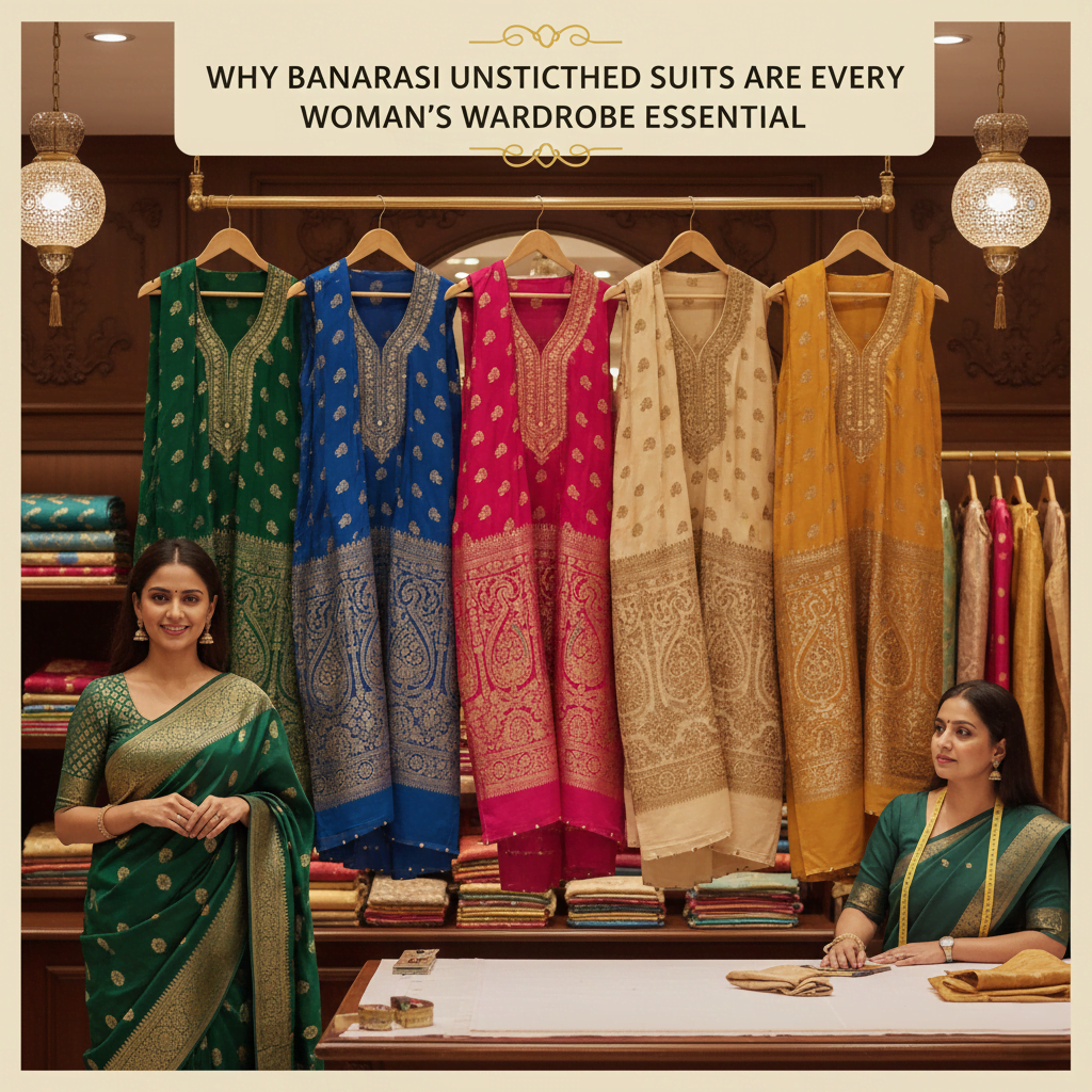 Why Banarasi Unstitched Suits Are Every Woman’s Wardrobe Essential