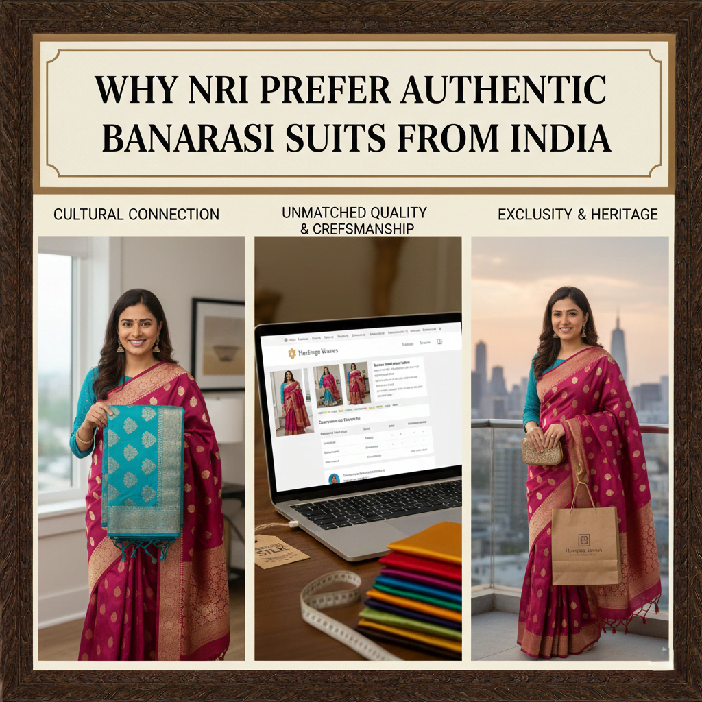 Why NRIs Prefer Authentic Banarasi Suits from India 