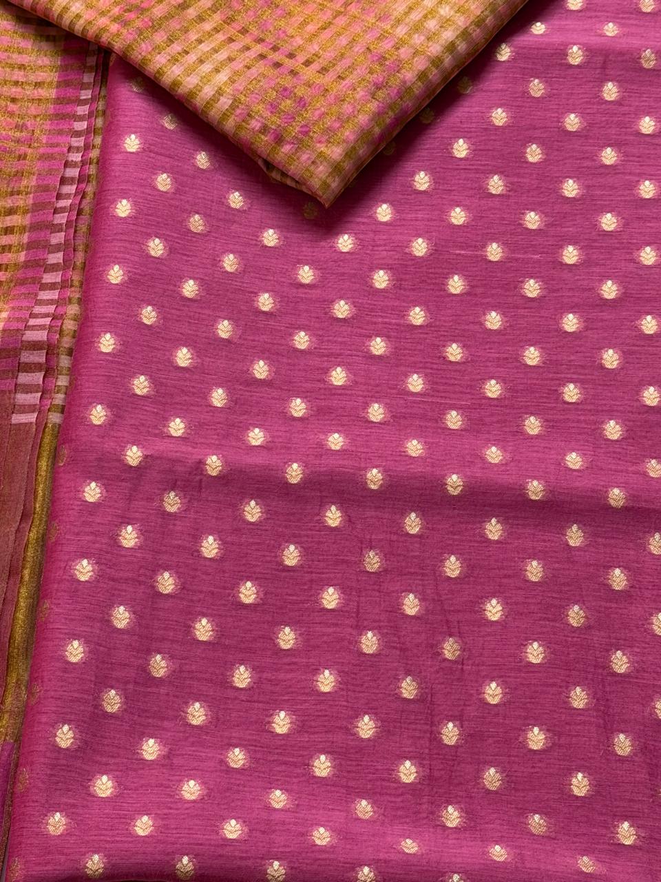 Mul cotton suit set with tissue dupatta 