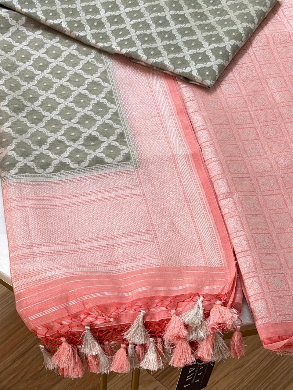 Cotton brocade suit set 