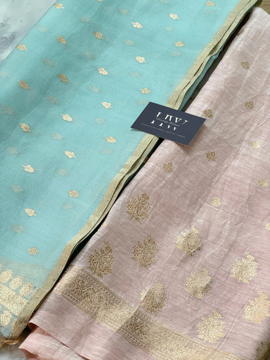 Linen Suit With Kora Silk Dupatta Heritage Weaves Online