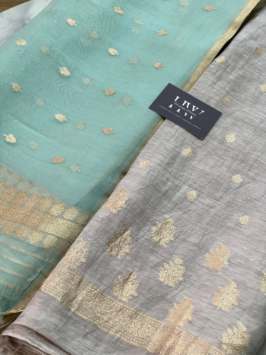 Linen Suit With Kora Silk Dupatta Heritage Weaves Online
