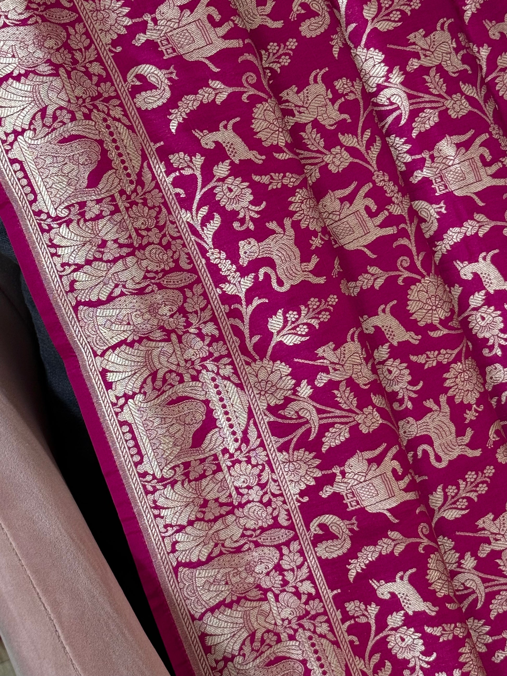Katan Silk Shikargha Dupatta