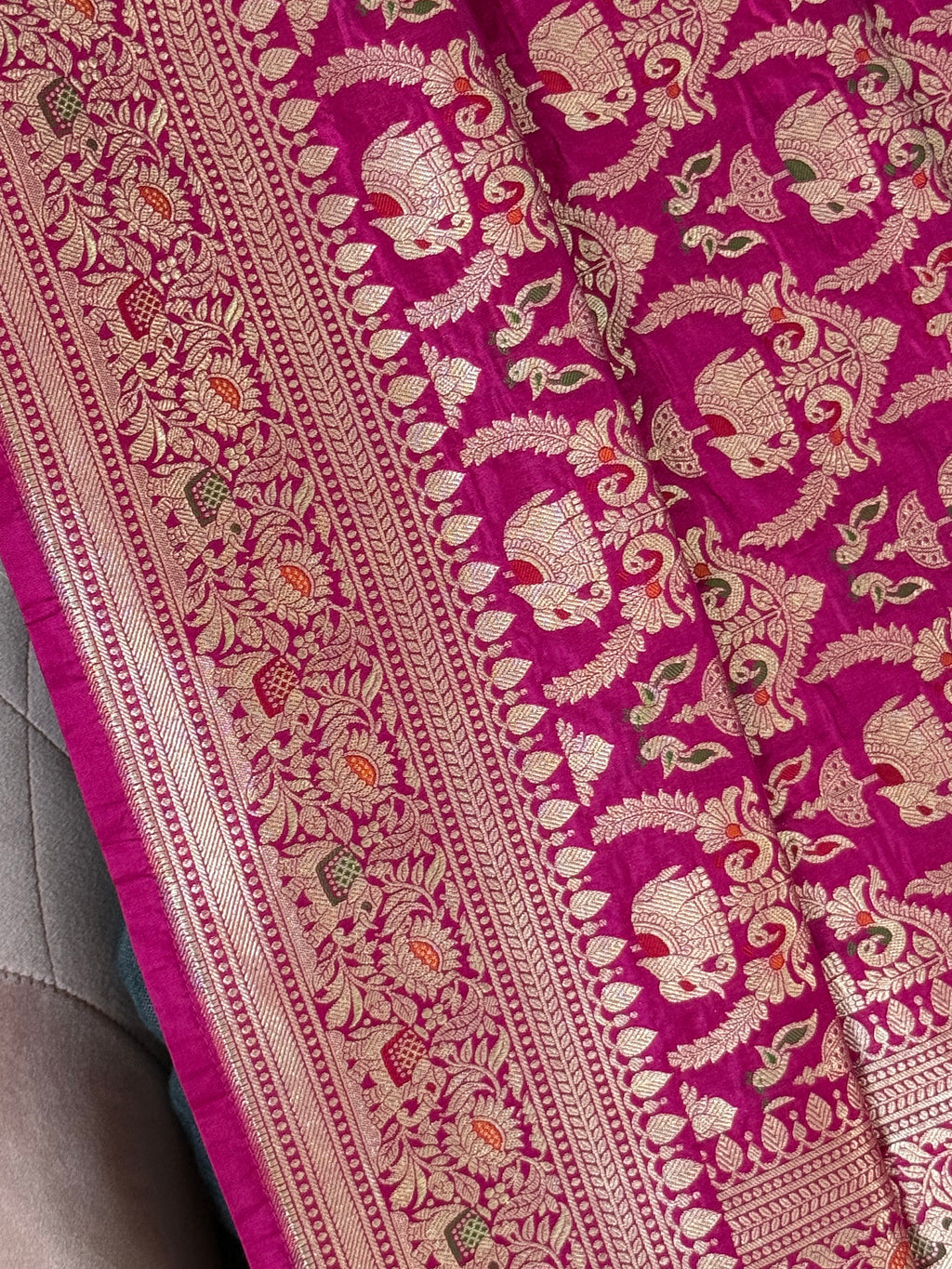 Katan Silk Shikargha Dupatta With Menakari