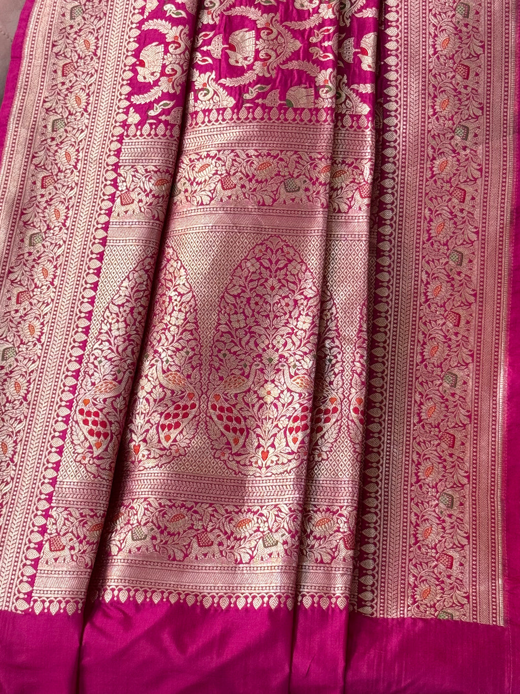 Katan Silk Shikargha Dupatta With Menakari