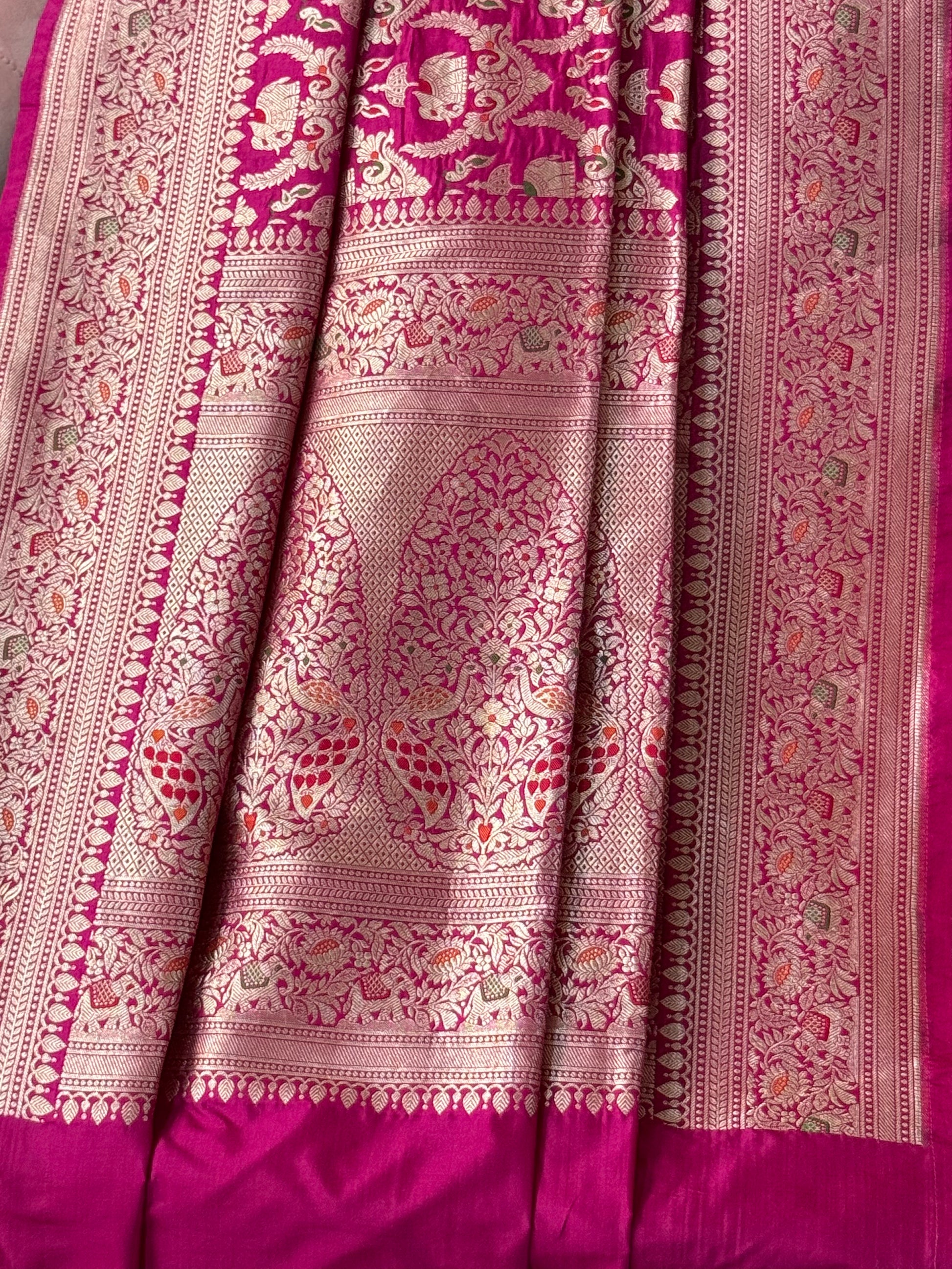 Katan Silk Shikargha Dupatta With Menakari
