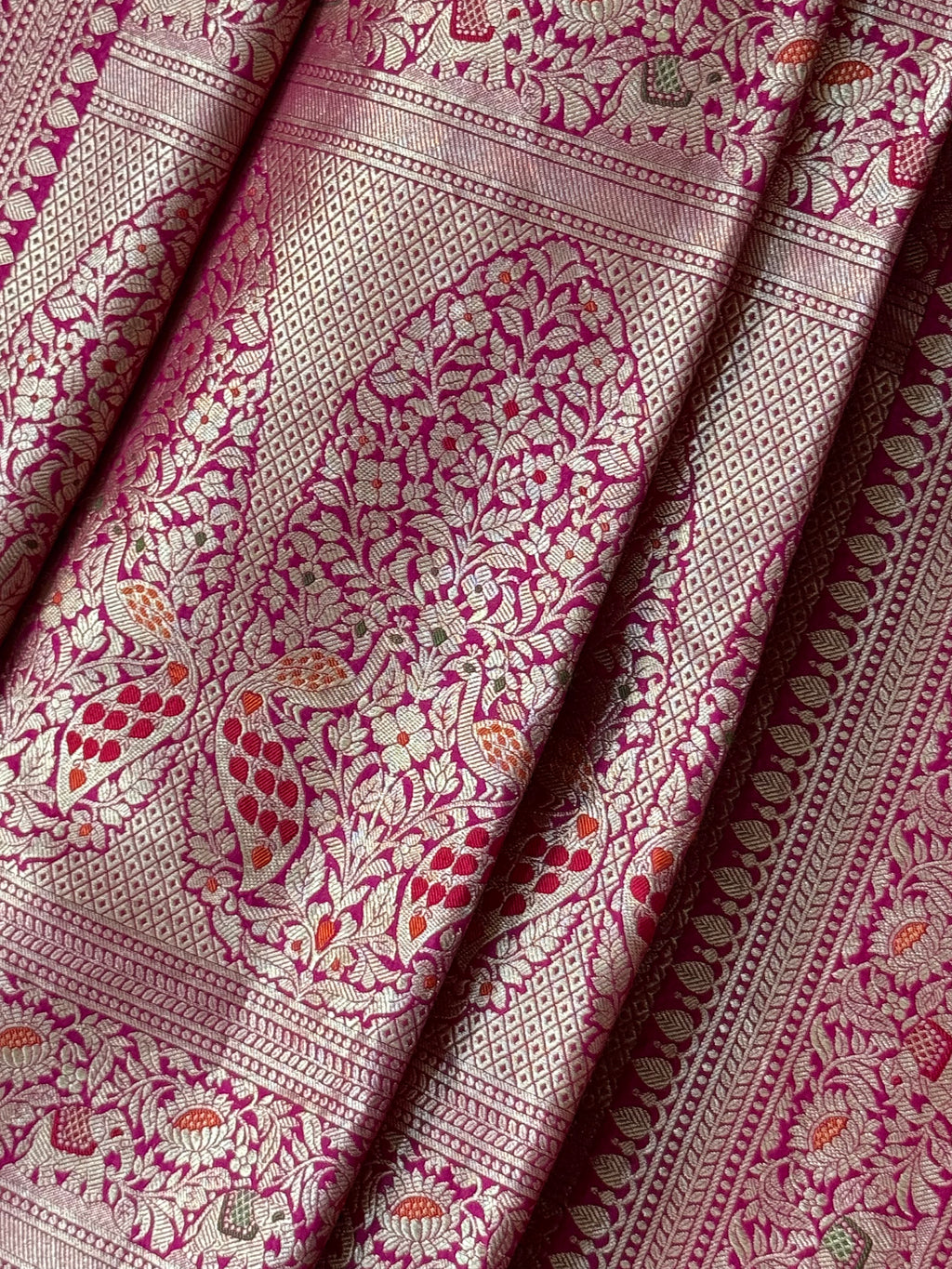 Katan Silk Shikargha Dupatta With Menakari