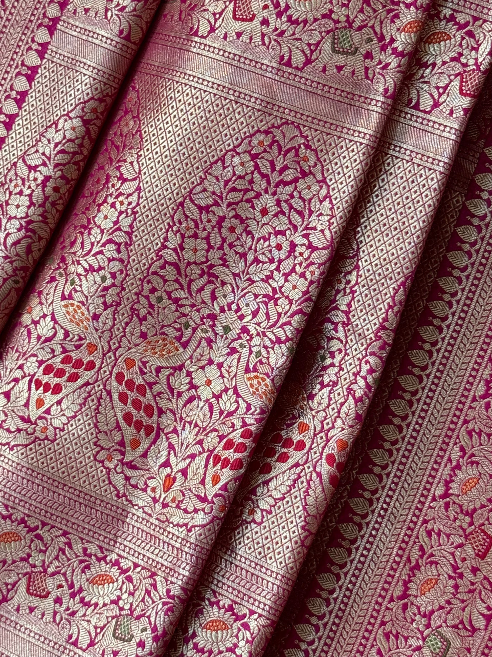 Katan Silk Shikargha Dupatta With Menakari