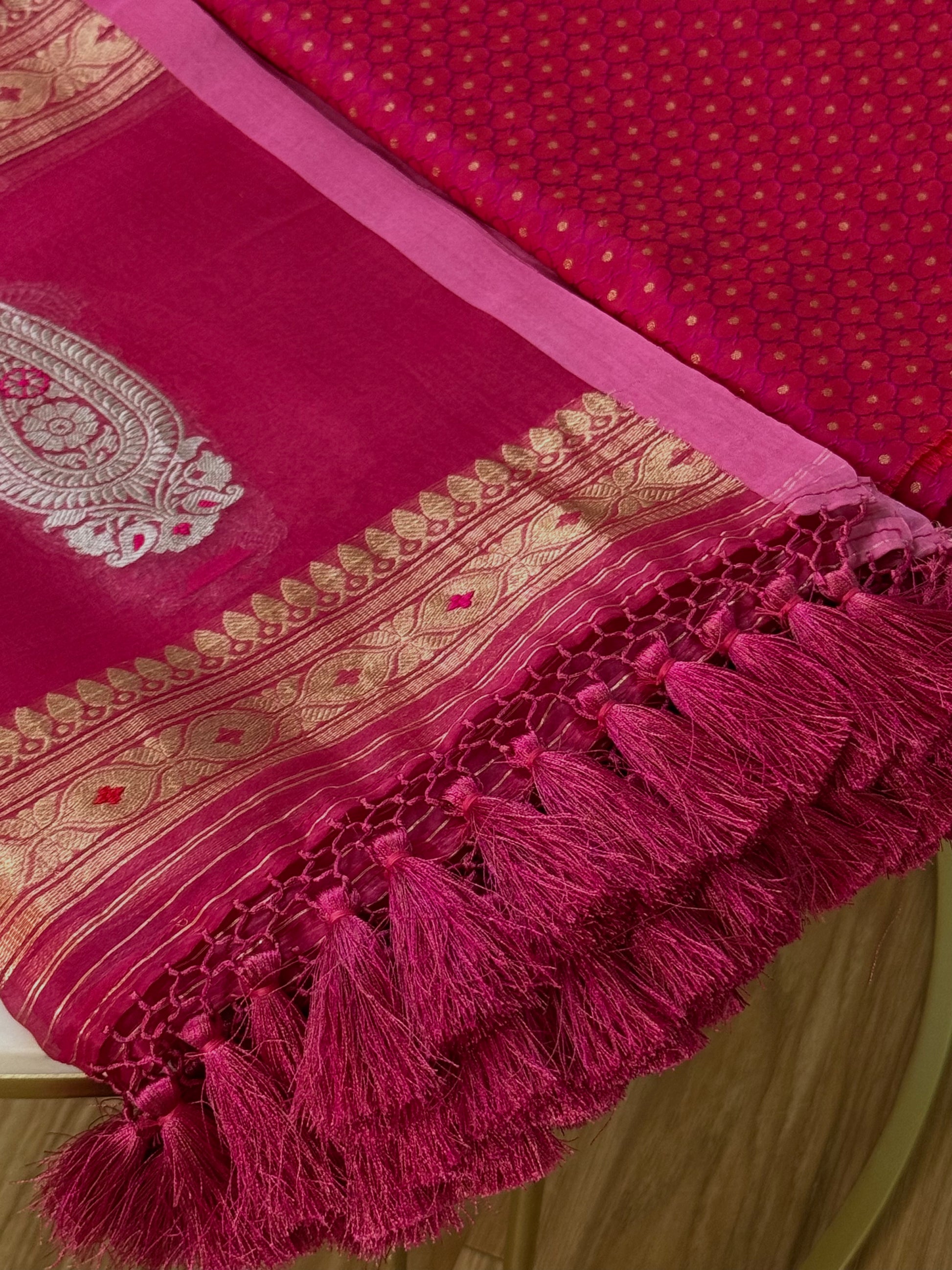 Katan Silk Suit With Kora Silk Dupatta