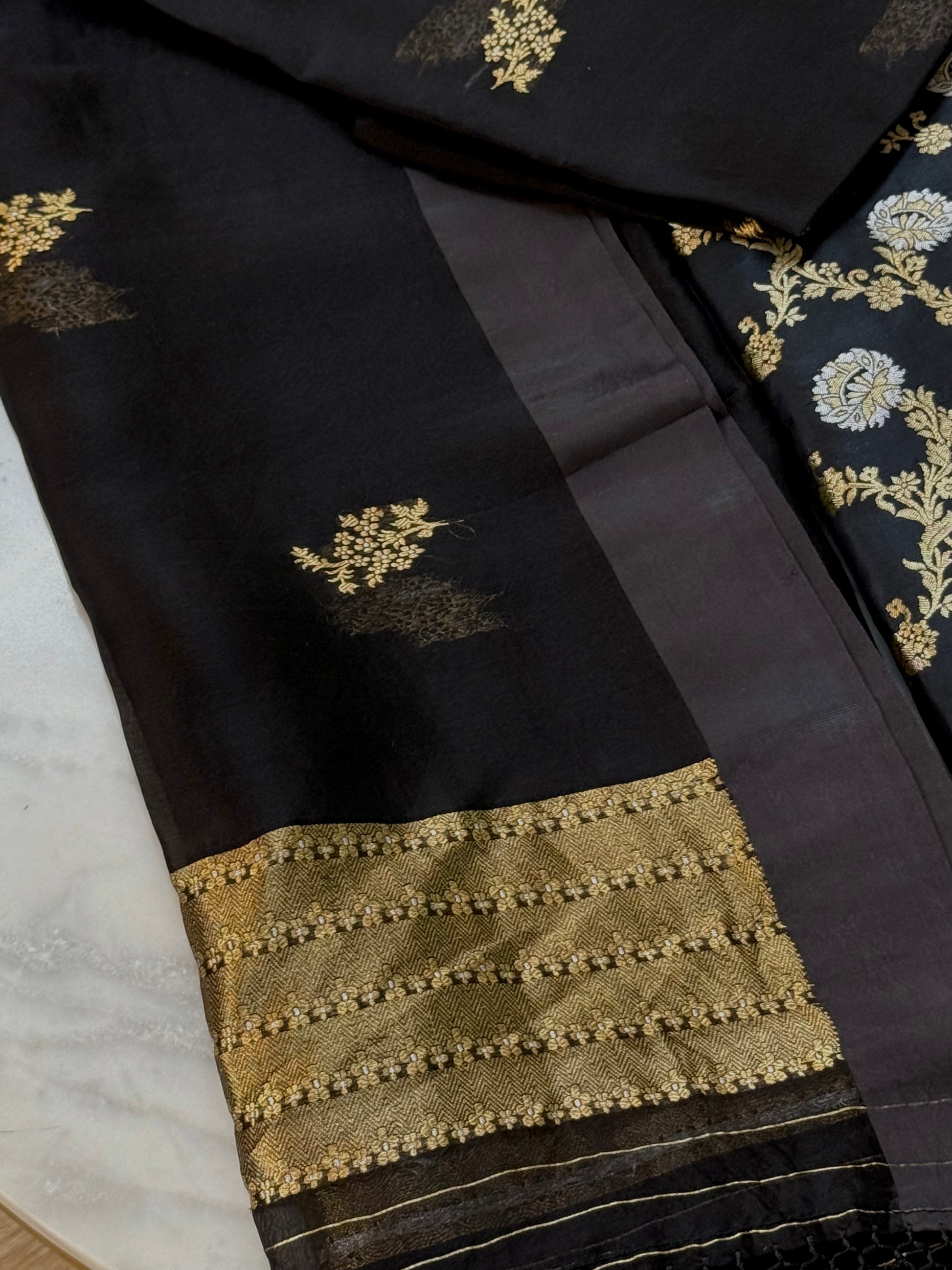 Katan Silk Suit With Kora Silk Dupatta