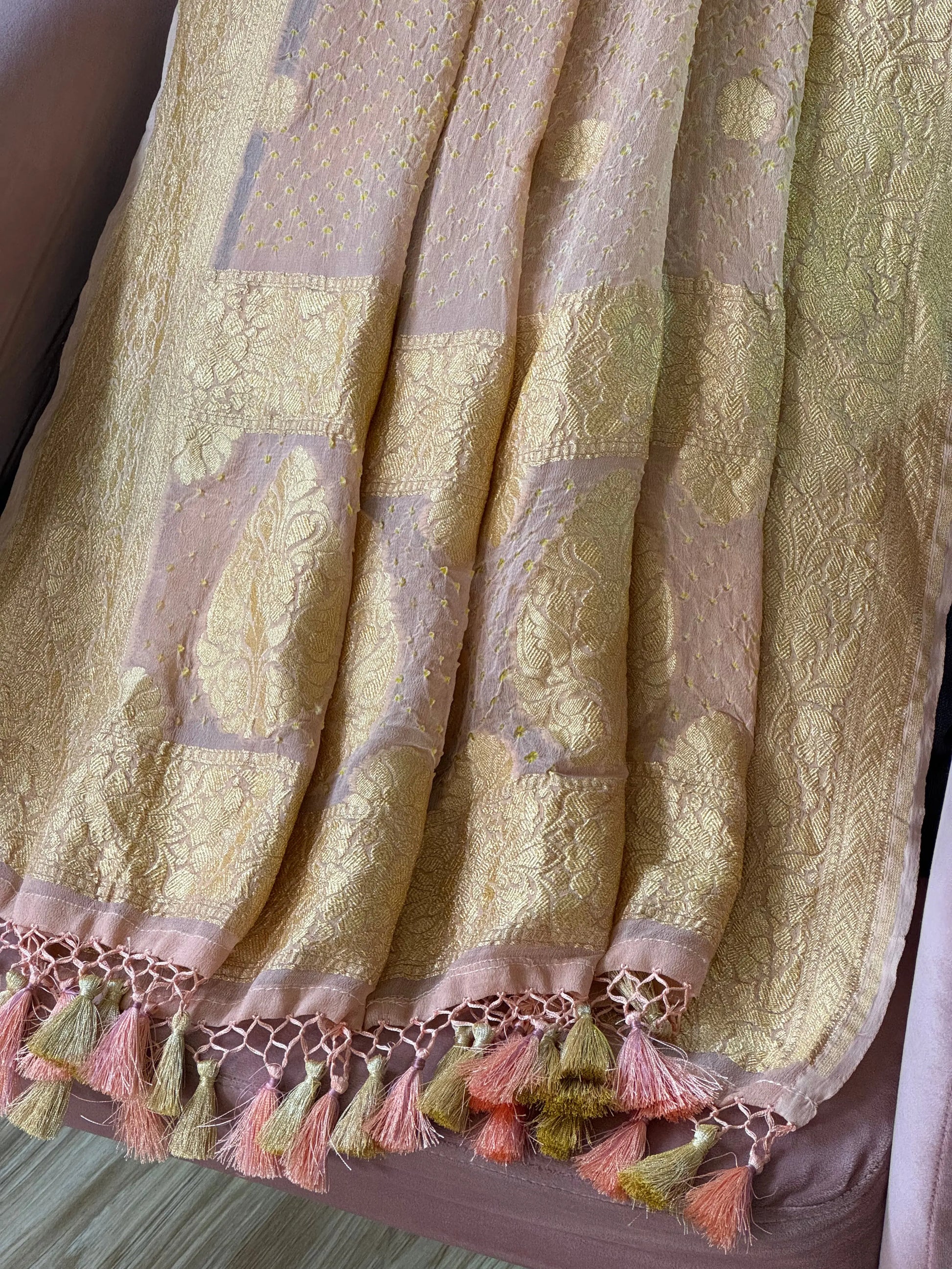 Banarasi Rai Bandhani Dupatta Heritage Weaves Online