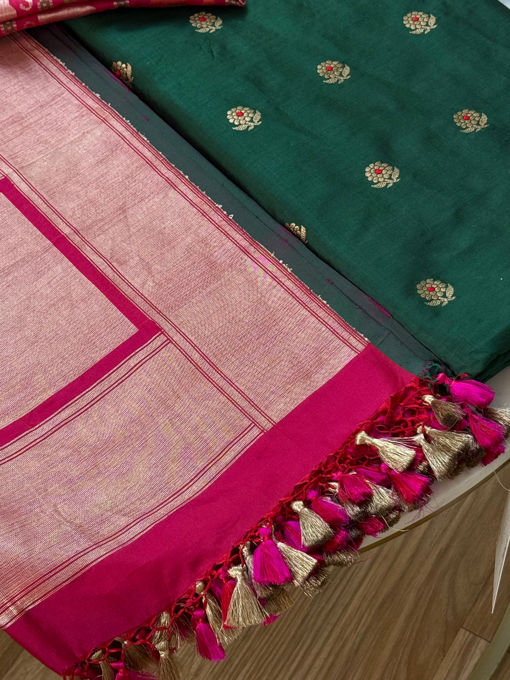 Katan Silk Suit With Patola Dupatta