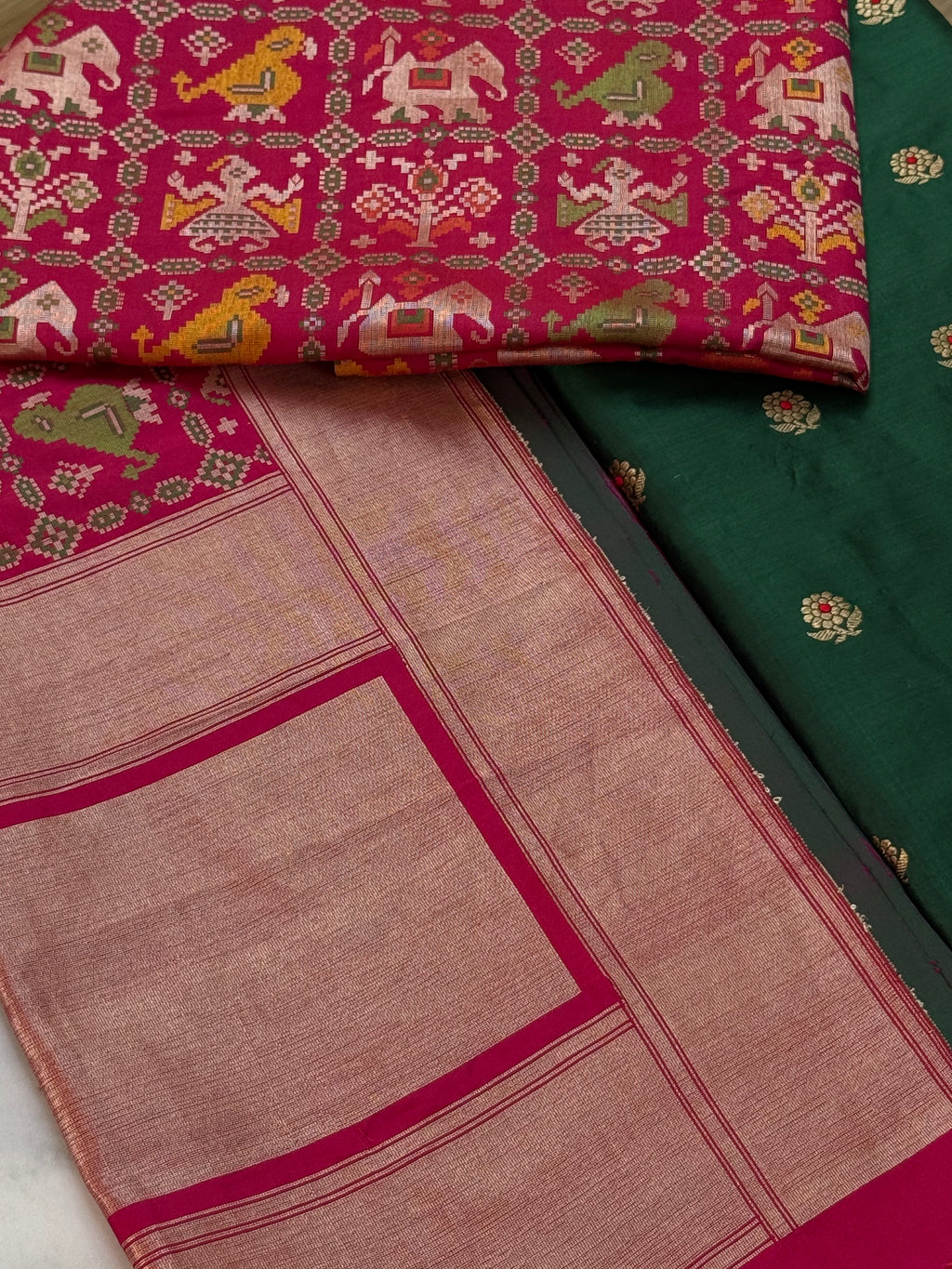 Katan Silk Suit With Patola Dupatta