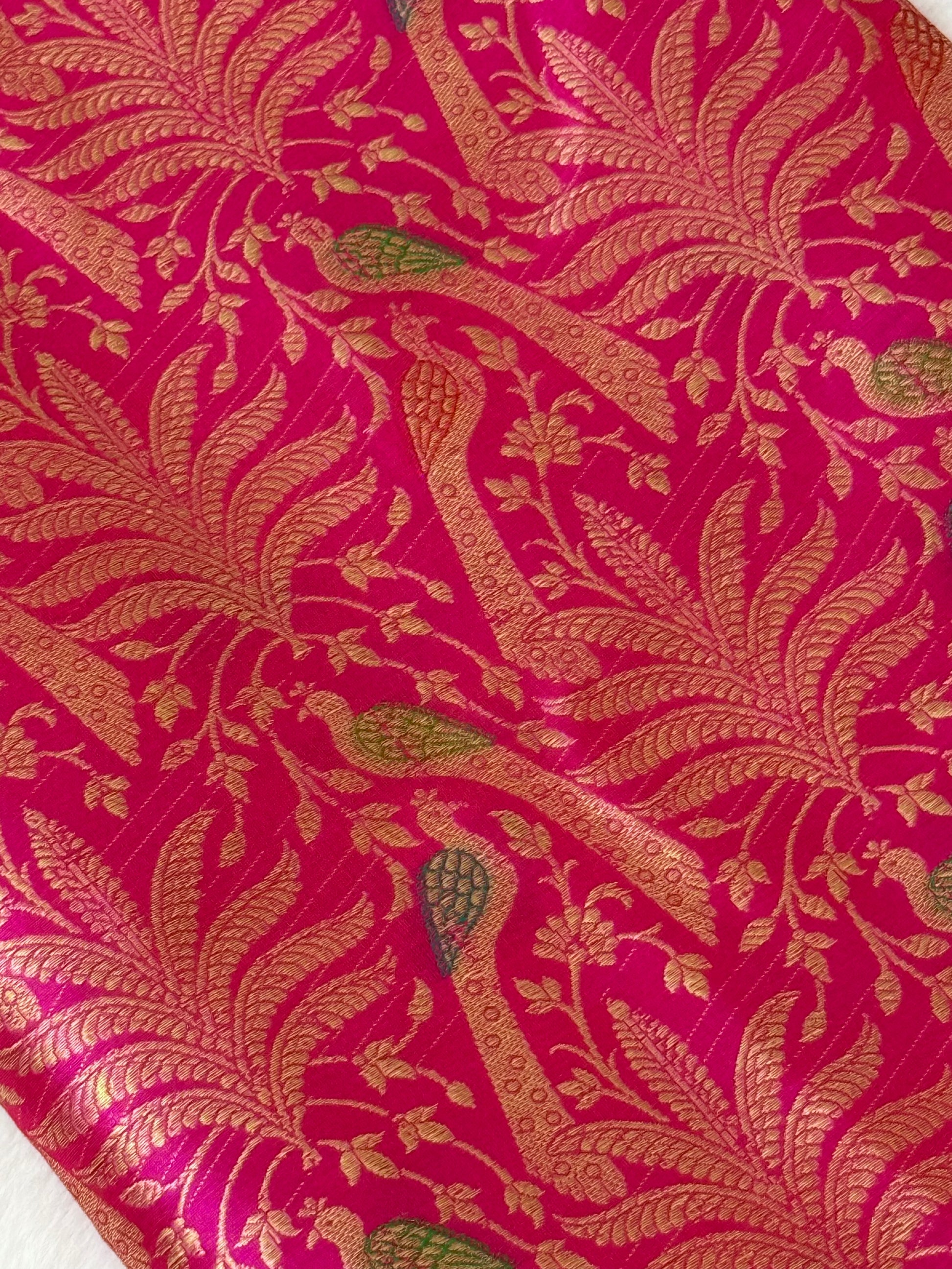 Katan Silk Brocade Shikargha Fabric