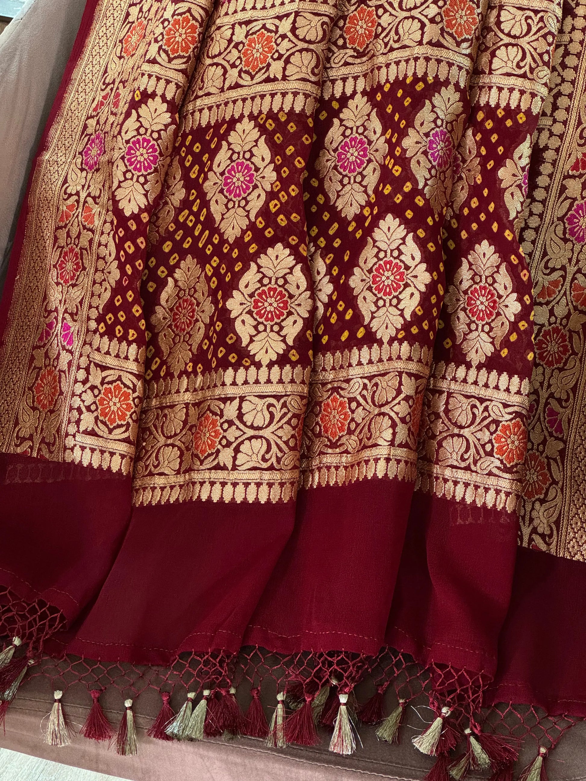 Banarasi Bandhani Dupatta Heritage Weaves Online