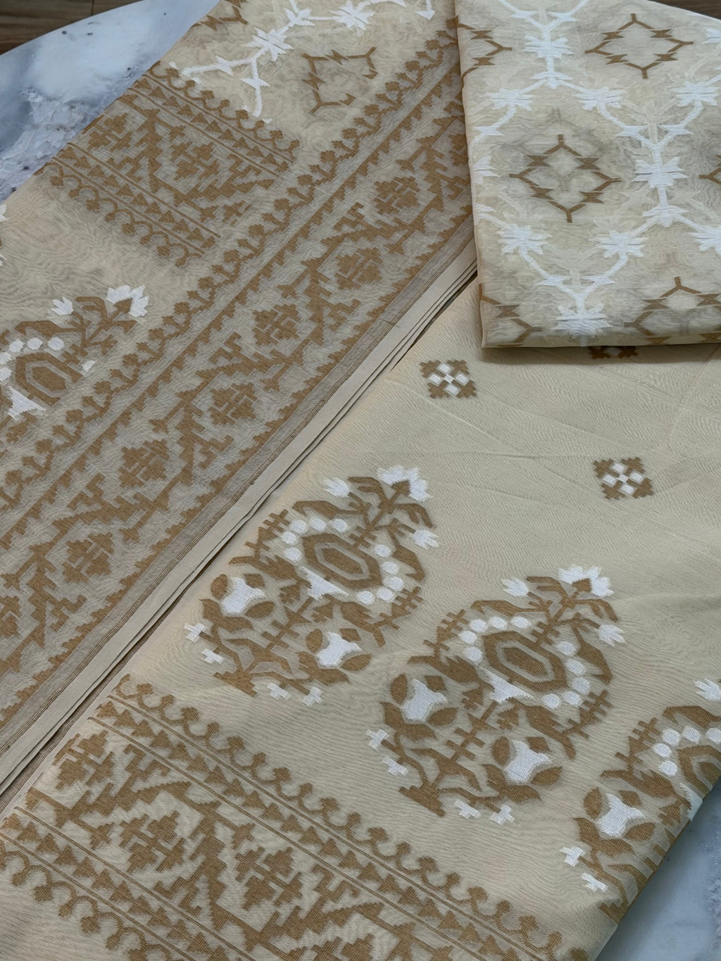 Handloom Cotton Jamdani Suit Set 