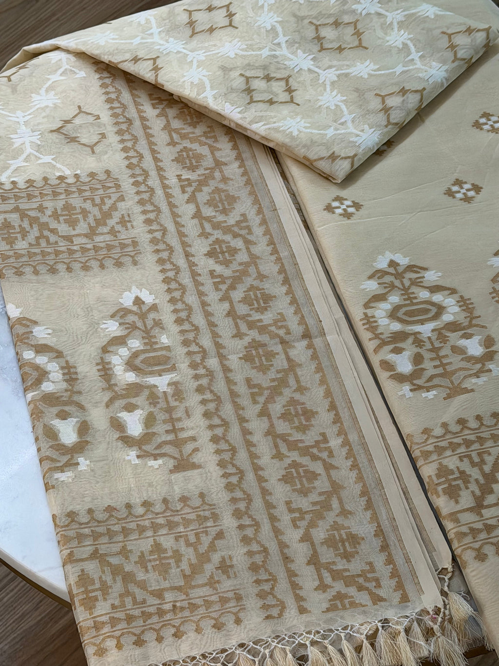 Handloom Cotton Jamdani Suit Set 