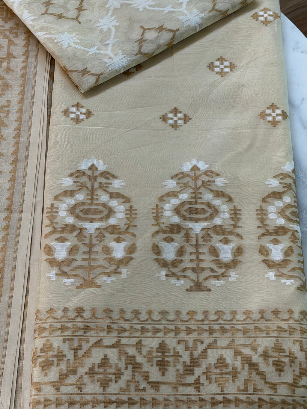Handloom Cotton Jamdani Suit Set 