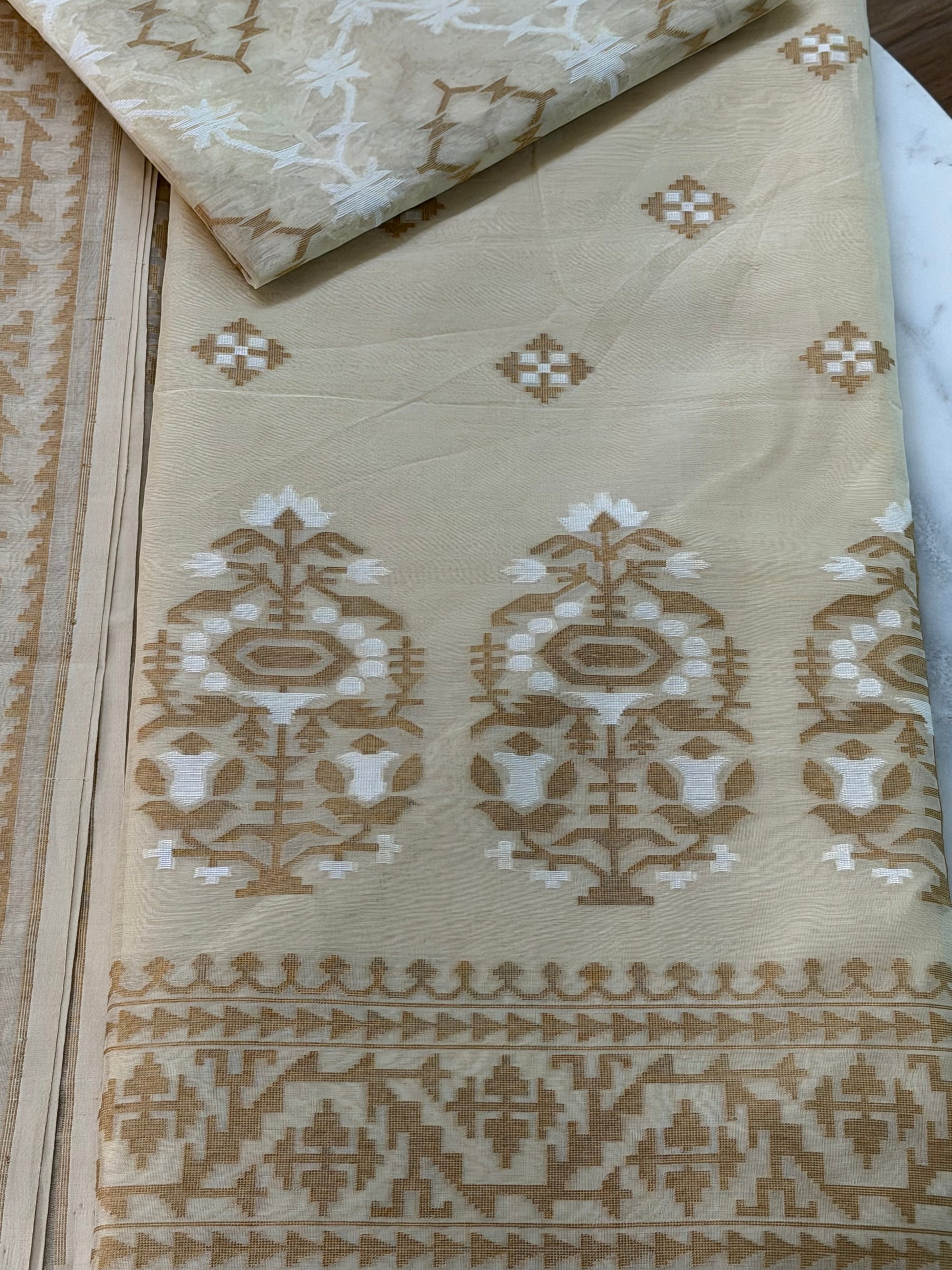 Handloom Cotton Jamdani Suit Set 
