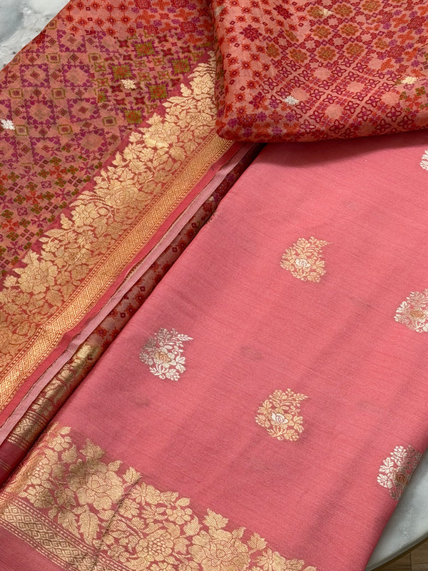 Premium Cotton Suit With Kora Silk Dupatta