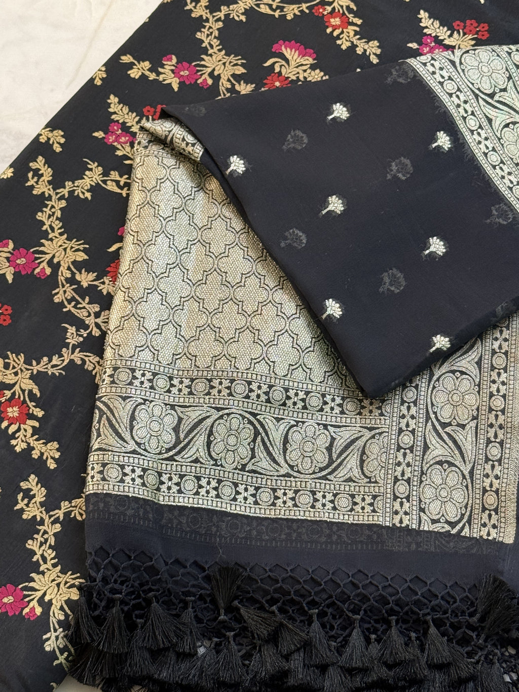 Katan Silk Suit With Georgette Dupatta