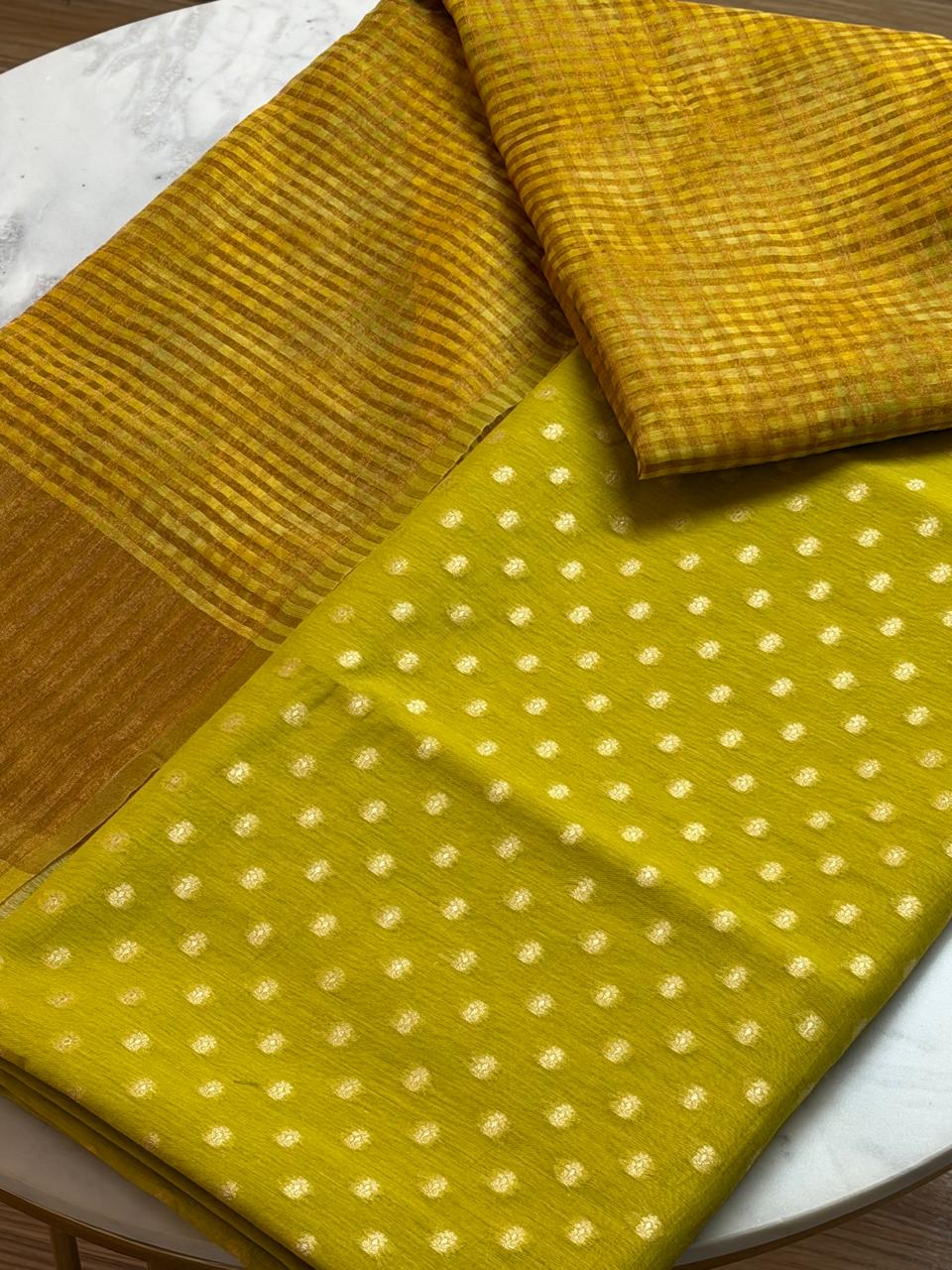 Mul cotton suit set with tissue dupatta 