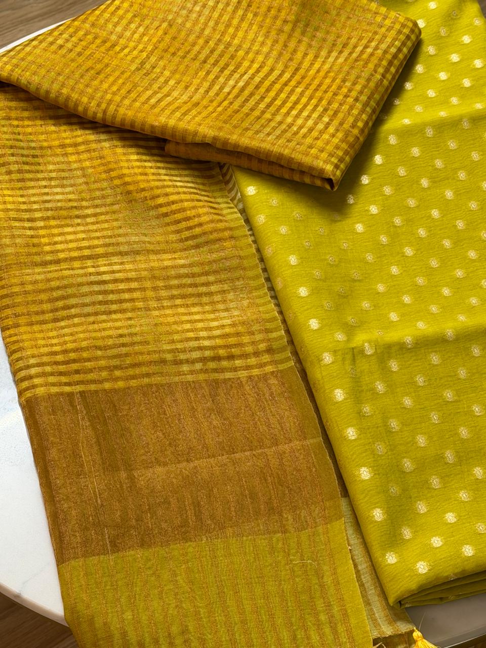 Mul cotton suit set with tissue dupatta 