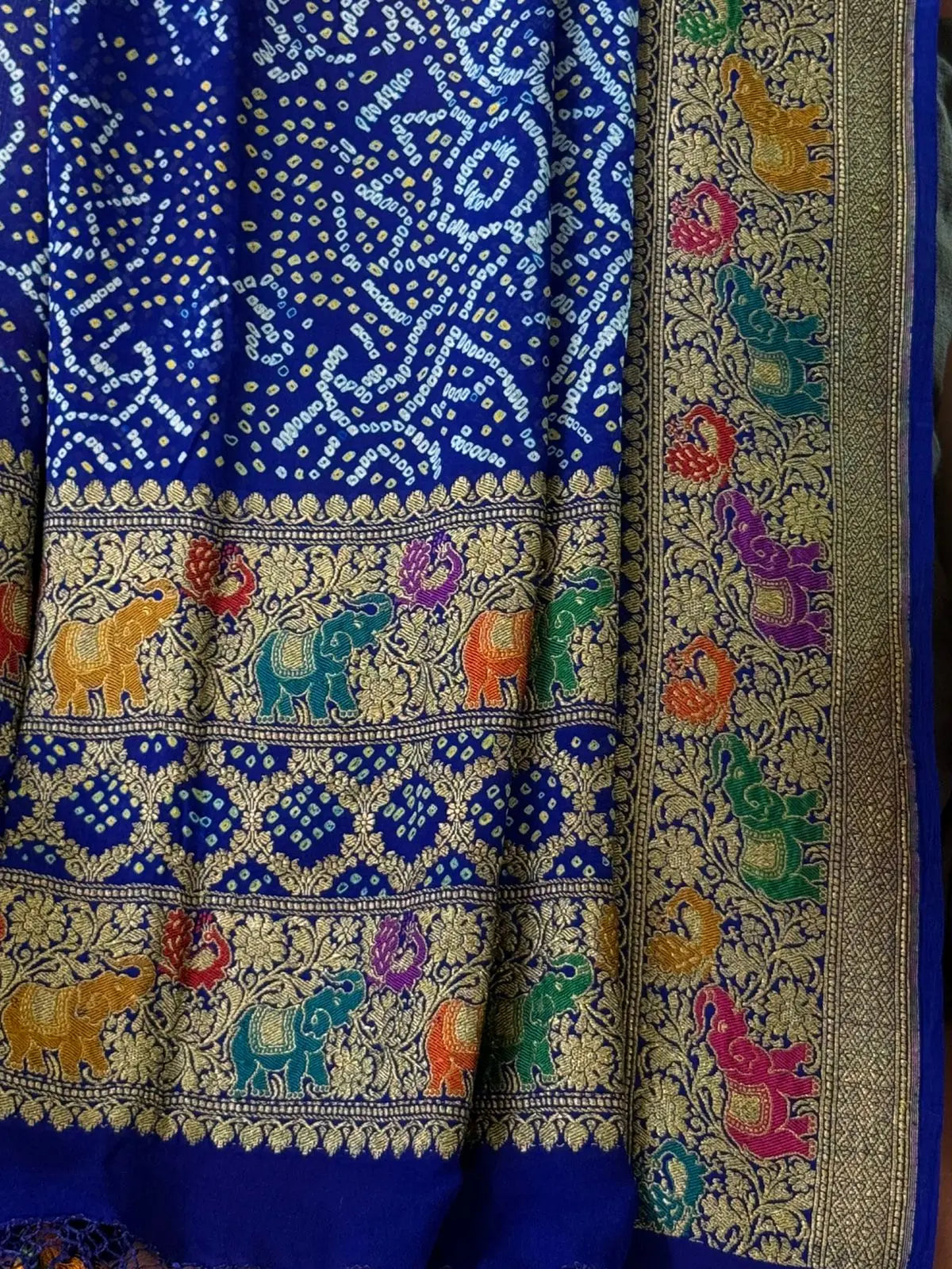 Premium Banarasi Rai Bandhani Dupatta Heritage Weaves