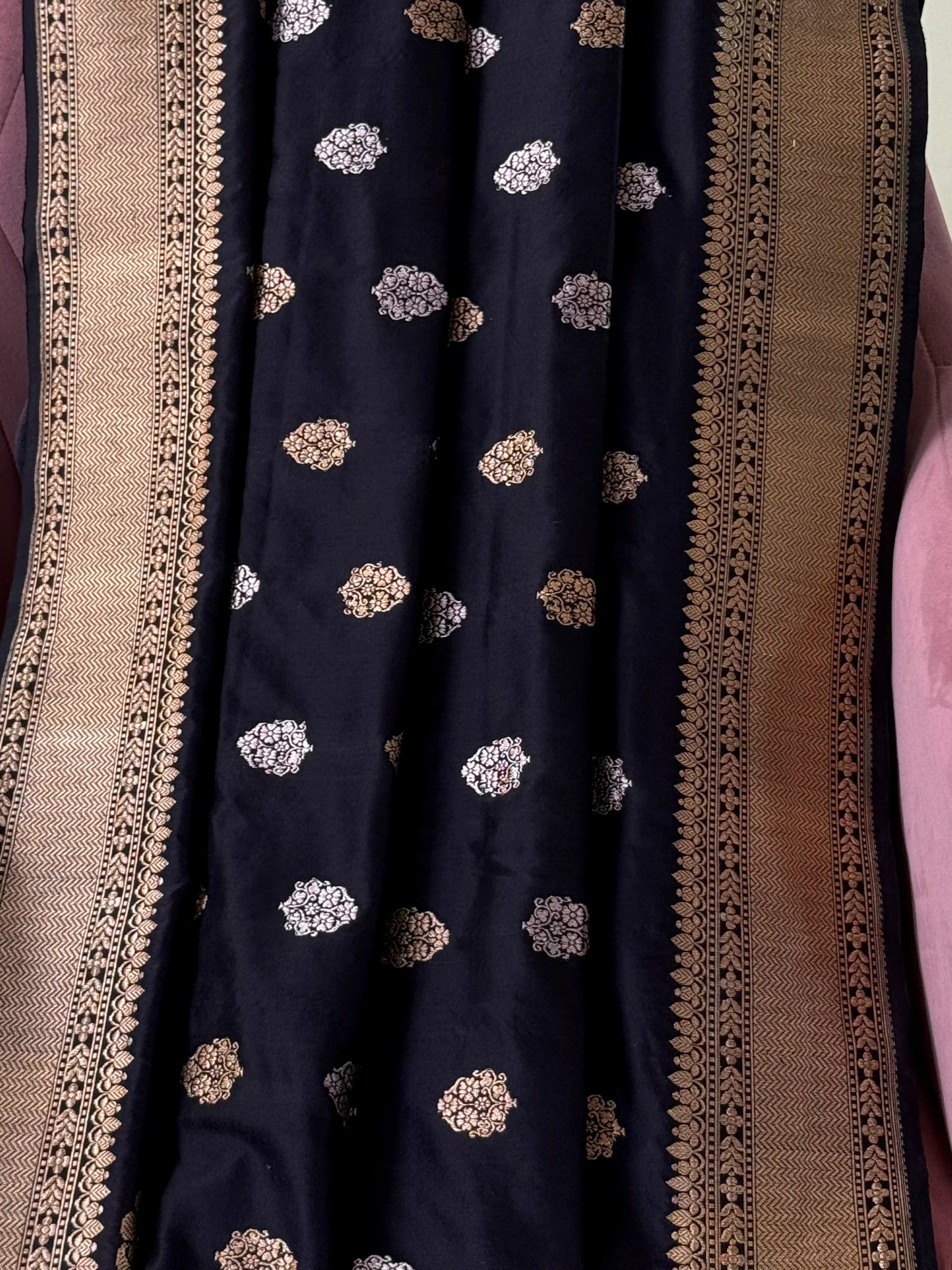 Black and Gold Banarasi Dupatta London